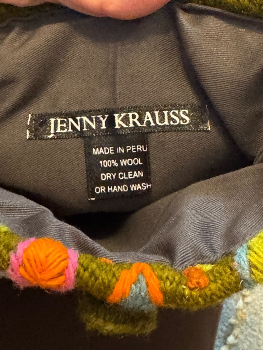 Jenny Krauss Embroidered Wool Pouch Clutch Tablet Pouch – Boho – Artisan – EUC - Picture 4 of 6